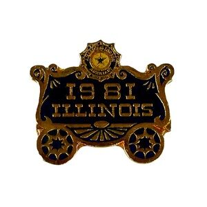 Vintage American Legion Auxiliary 1981 Illinois Enamel Lapel Pin Latch Clasp